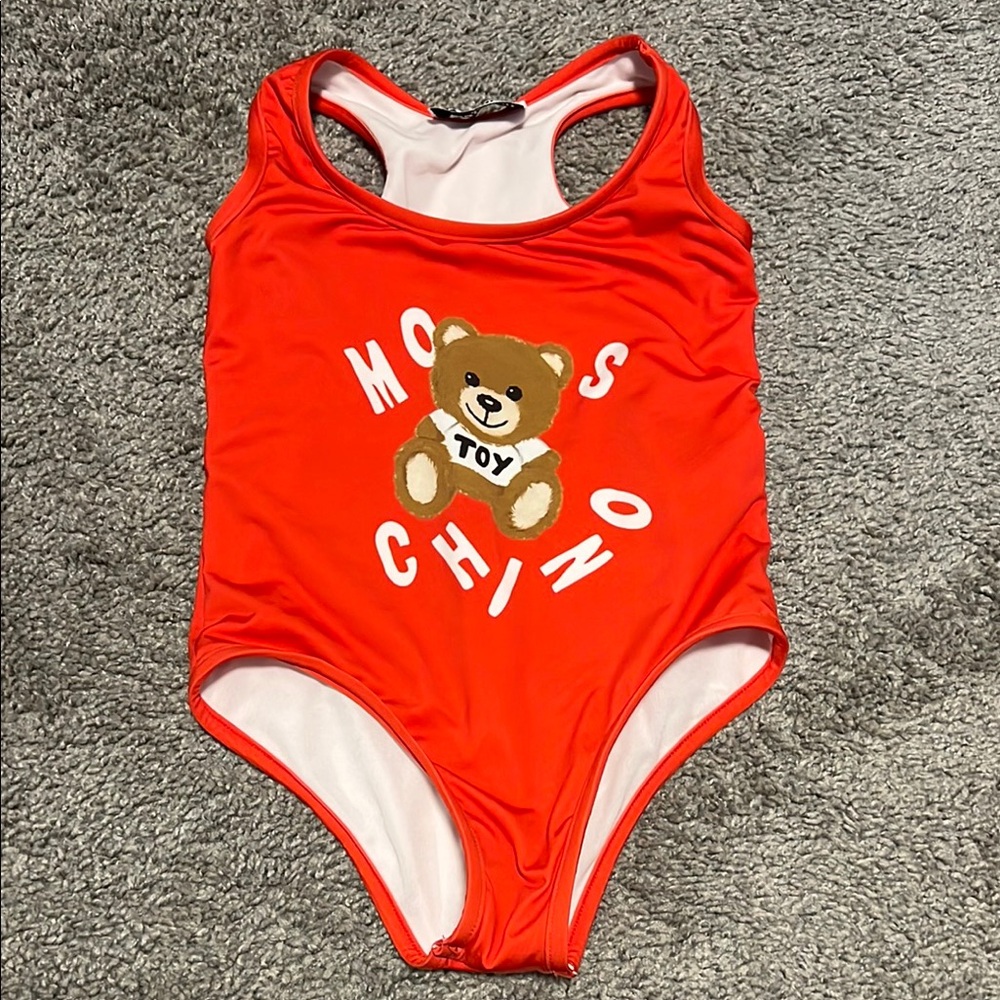 Moschino Red Toy Bear Swimsuit